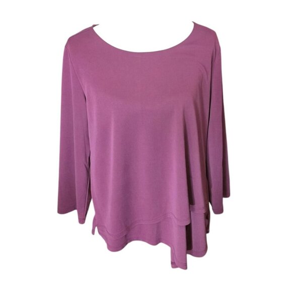 Soft Surroundings Purple Long Sleeve Asymmetrical Casual Flowy Top in Size M - Picture 1 of 5